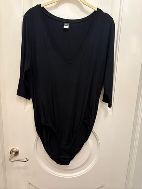 Felina Black V-Neck Bodysuit